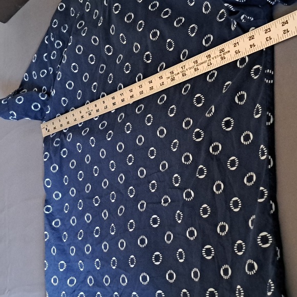 Michael Brandon Shirt Adult Large Blue White Geometric Camp Collared - Picture 6 of 6